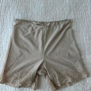 Tan spandex lace shorts